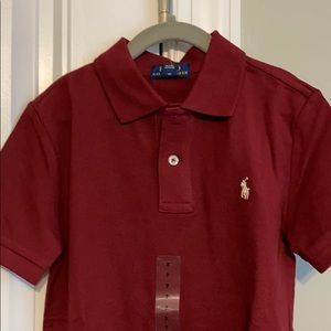 Burgundy short sleeve polo
